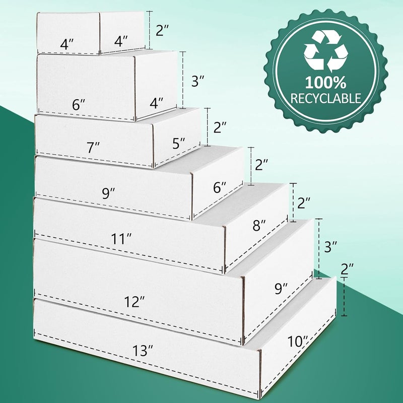 Eupako 13x10x2" White Shipping Boxes Corrugated Box Mailers 20 Pack Cardboard Shipping Boxes for Small Business, Mailing - Image 4